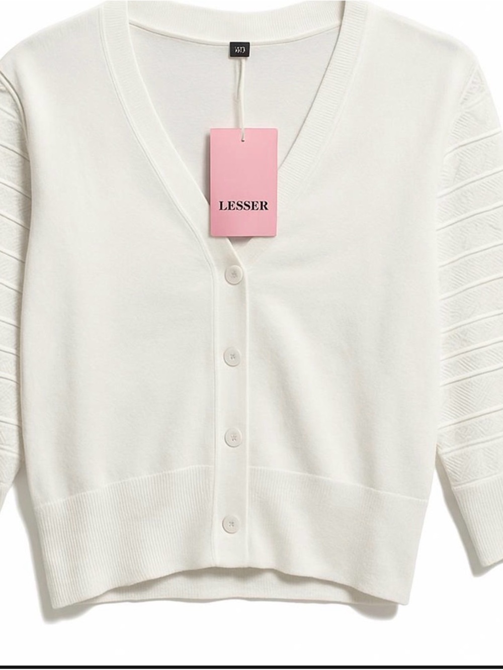 Amazon Cream V-Neck Button Cardigan